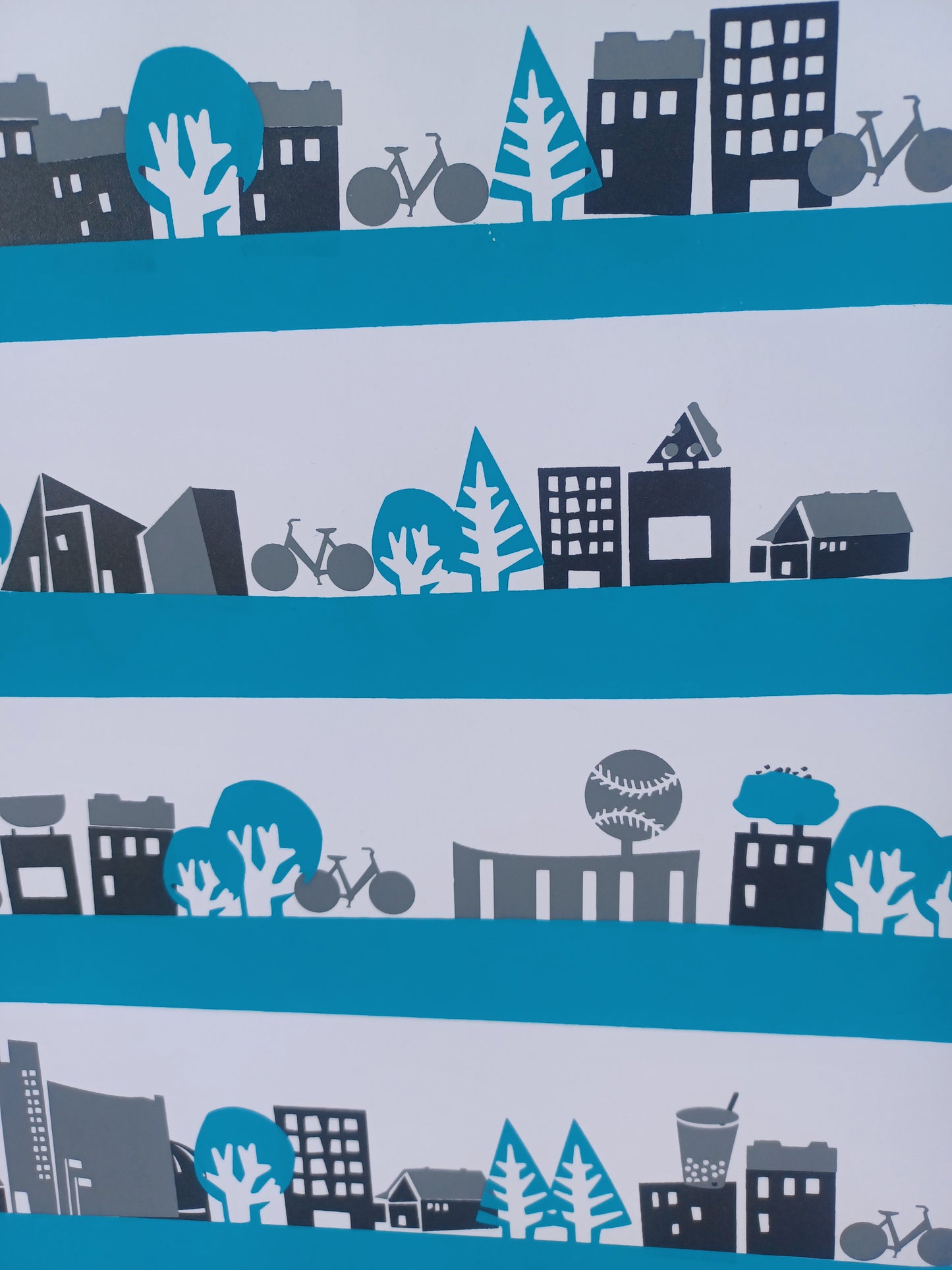 Bike City San Jose Poster - Sharks Colors Edition (white)